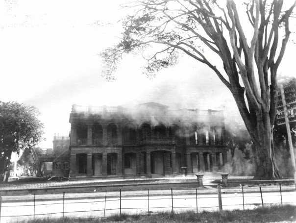 The burning of the Red House, 20 March 1903
